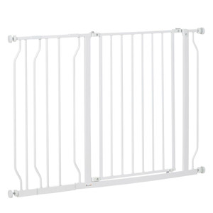 Ultimate Pet Safety Gate - PawHut Wide Stair Gate, 75-115cm, White