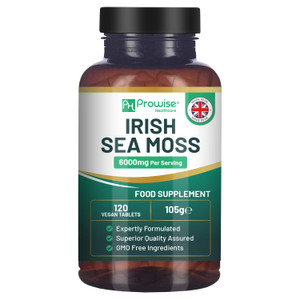 Irish Sea Moss Tablets High Strength 6000mg  Irish Sea Moss Supplement 120 Vegan Tablets High Potency