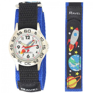 Ravel Children Velcro Nylon Watch Available Multiple Colour & Design R1507 - Blue/Black