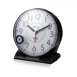 Ravel Large Bedside/Mantel Alarm Clock - Black - RC036.3