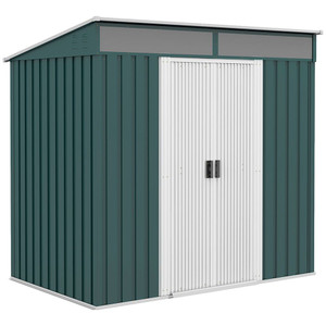 Outsunny 6.5x4FT Lockable Metal Garden Shed - Waterproof, Ventilated, Green
