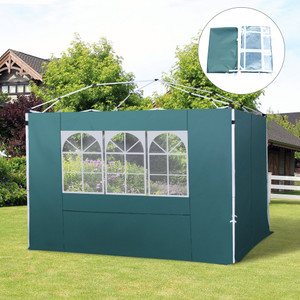 Premium UV-Proof Gazebo Side Panels | Easy Attach/Remove | Privacy & Protection - Green