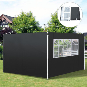 Premium UV-Proof Gazebo Side Panels | Easy Attach/Remove | Privacy & Protection - Black