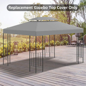 High Quality 3x4m Gazebo Replacement Roof Canopy - UV Cover, Sun Awning - Professional Seller - Light Grey