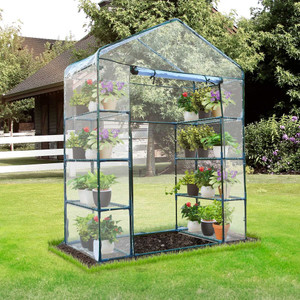High-Quality 4-Tier Portable Greenhouse: Sturdy Metal Frame, 8 Shelves for Easy Plant Placement, Ideal for All Your Growing Needs