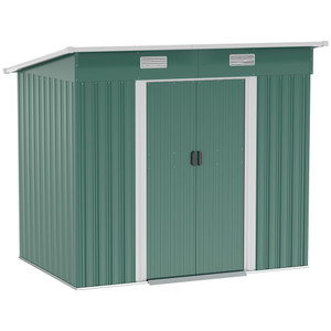 Premium 7x4ft Green Metal Storage Shed | Durable & Spacious | Perfect for Tools & Bikes