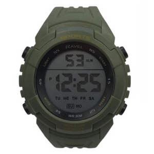 Ravel Mens 3ATM Digital Sports Green Watch RDG.14.29