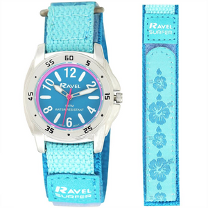 Ravel Childrens Deluxe 5ATM Bold Fabric Strap watch RD125L