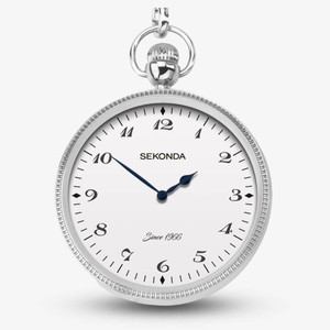 Sekonda Classic Silver & Brass Chain Pocket Watch 1792