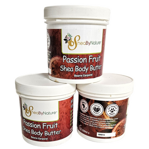 3 Pots of Sheabynature Passion Fruit Body butter Shea body butter - Intesive moisturiser for very dry skin.250g bigger tub