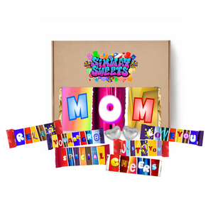 Mothers Day Gift Box With Fun Chocolate Bar Wrappers - Mom