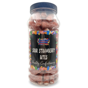 Sour Strawberry Pencil Bites Sweets Gummy Jelly Retro Sweets Gift Jar - 655g