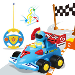 SOKA RC RACING CAR: My First Remote Control | Bright, Colorful, Cool Lighting & Music | Removable Car Driver | Non-toxic ABS | Perfect Gift - Blue