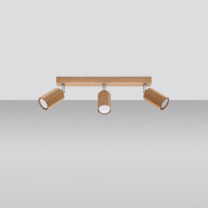 Zake Wood Bronze 3 Light Classic Ceiling Light Scandinavian Design