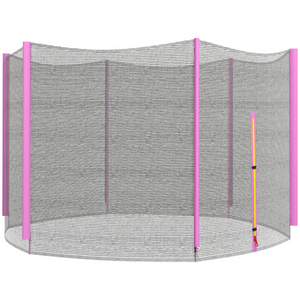 SPORTNOW 10ft Trampoline Net Replacement Safety Net with Zipped Door - Pink