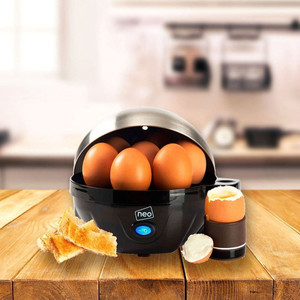 Stainless Steel Electric Egg Boiler Poacher and Steamer - BLACK