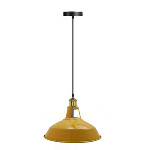 Modern Vintage Industrial Retro Metal Lamp Shade Loft Pendant Ceiling Light - Without Bulb / Yellow
