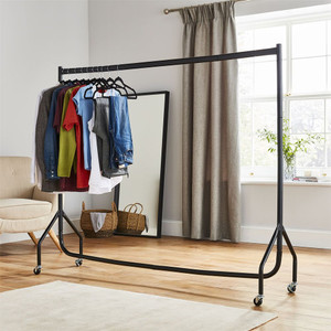 Steel Heavy Duty Tall Clothes Rail & Wheels Included - 6ft x 5ft