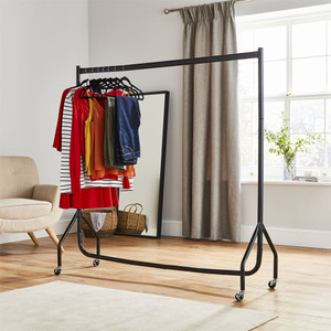 Steel Heavy Duty Tall Clothes Rail & Wheels Included - 5ft x 5ft