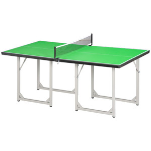 Tennis Table Ping Pong Foldable with Net Game Steel 182cm Indoor, Green HOMCOM