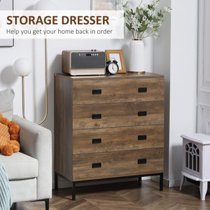 Chest of Drawers, 4 Drawer Unit Dresser Storage Chest Bedroom Living Room