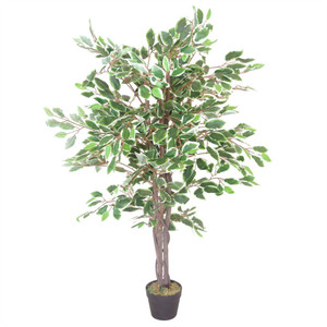 130cm Lifelike Realistic White Edge Ficus Artificial Plant Tree