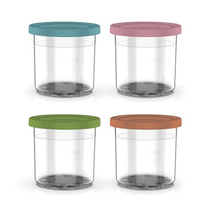 Ninja Ice Cream Maker Dessert Tubs with Coloured Lids Set of 4 Ninja Ice Cream Maker Dessert Tubs with Coloured Lids Set of 4