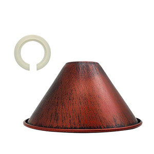 18mm x 10mm Large Easy Fit Pendant Light Shade Metal Lampshade Wall Lamp - Rustic Red