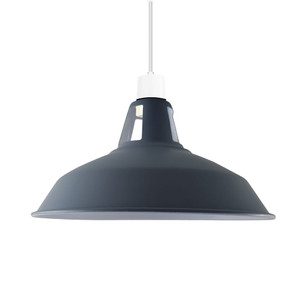 Retro Barn Light Shades Modern Ceiling Pendant Lampshades Metal Various Colors - Grey