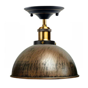 Industrial Retro Light Shade Flush Mount Fitting Modern Black Ceiling  Light - No / Brushed Copper
