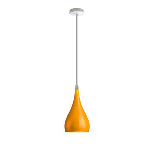 Metal E27 Teardrop Pendant Light Modern Industrial Hanging Light Fixture - without bulb / Yellow