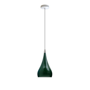 Metal E27 Teardrop Pendant Light Modern Industrial Hanging Light Fixture - without bulb / Green
