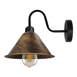 Vintage Brushed Copper Wall Sconce E27 Base Wall Light Fixture - Retro Style, Dimmable, High Quality - Perfect for Indoor Decor