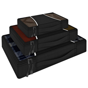 VINSANI 3PK PACKING - Organiser Bags for Perfect Packing, Winter & Summer Storage, High Quality Nylon & Mesh, 3 Sizes - Black