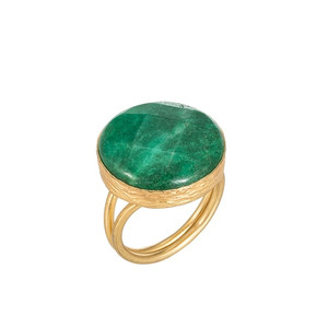 Ladies Aventurine Stone Gold Plated Ring Ladies Aventurine Stone Gold Plated Ring