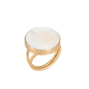 Ladies Mother of Pearl Stone Gold Plated Ring Ladies Mother of Pearl Stone Gold Plated Ring