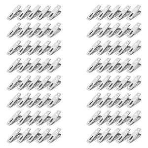 Vinsani Pack of 20 - 80 Stainless Steel Spring Loaded Metal Laundry Clothes Clip Pegs - 80