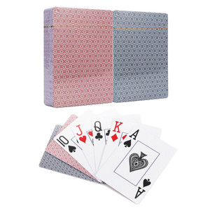 Vinsani Traditional Check Poker Casino Plastic Coated Playing Cards Decks (2 / 4  / 6 / 12) - 2 Decks