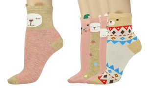 VINSANI Ladies Socks - High Quality Cotton, Comfortable & Stylish - Perfect Gift for Any Occasion - Cute Faces
