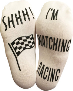 VINSANI WHITE I'M WATCHING RACING SOCKS - White