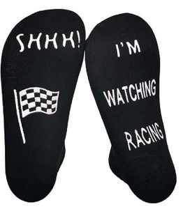 VINSANI WHITE I'M WATCHING RACING SOCKS - Black