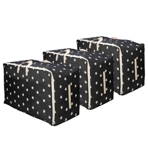 VINSANI 3pc STORAGE BAGS BLACK STAR MEDIUM 0000342
