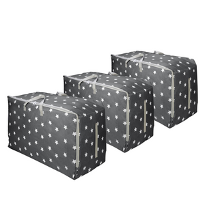 VINSANI 3pc STORAGE BAGS DARK GREY STAR 0000341