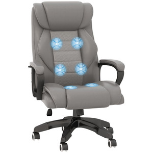 Vinsetto High Back 6 Points Vibration Massage Executive Office Chair - Grey