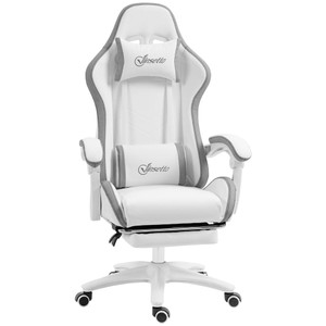 Vinsetto Racing Style Gaming Chair with Reclining Function Footrest, Grey - Default Title