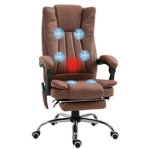 Vinsetto High Back Office Chair with Vibration Massage and Heat - 62W x 70D x 120Hcm / Brown