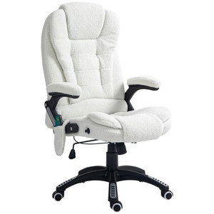 Vinsetto Office Chair w/ Heating Massage Points Relaxing Reclining - White