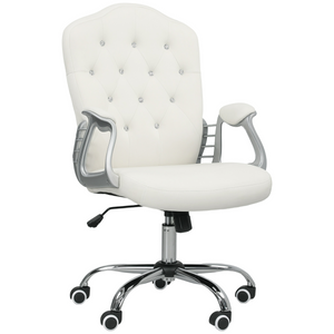 Vinsetto Home Office Chair with Adjustable Height Tilt Function - Cream