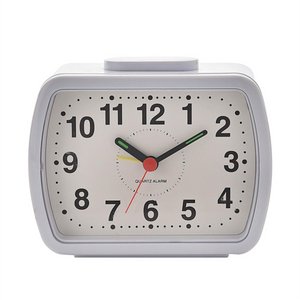 Wm.Widdop Qtz Alarm Clock Bell Oblong  Wht/Green Dial 5184W