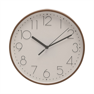 Wm Widdop Round Wall Clock Walnut Wood Effect 23cms